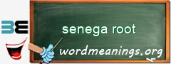 WordMeaning blackboard for senega root